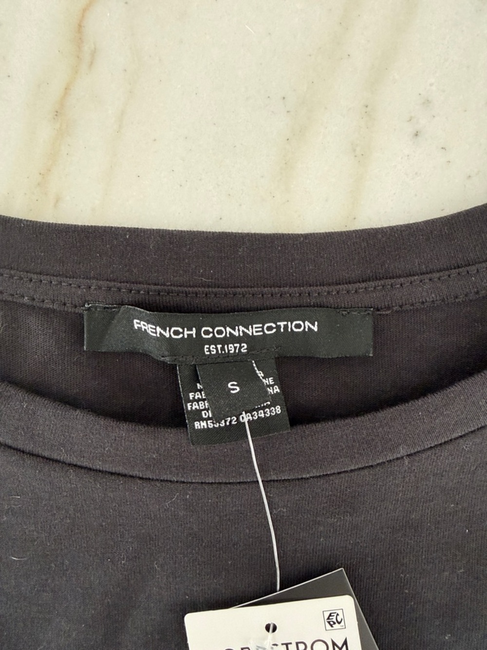 French Connection Black Long-Sleeve Crewneck Tee